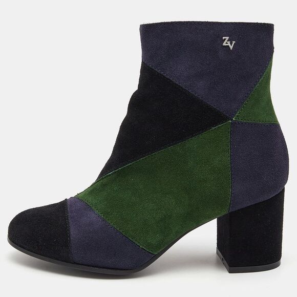 Zadig & Voltaire Tricolor Suede Ankle Boots Size 36 - Picture 1 of 4